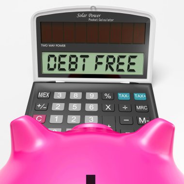 Debt Free Calculator Means No Liabilities Or Debts clipart