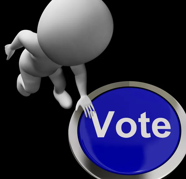 Głosowanie przycisku pokazuje sonda wyborów lub wyboru — Zdjęcie stockowe
