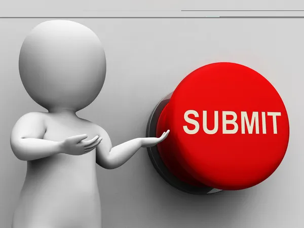 Submit knop betekent toepassing of document invoeren — Stockfoto