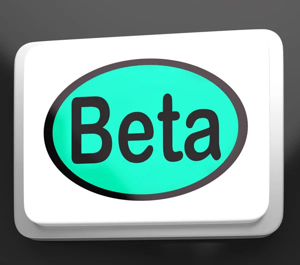 Beta 按钮显示发展或演示版 — 图库照片