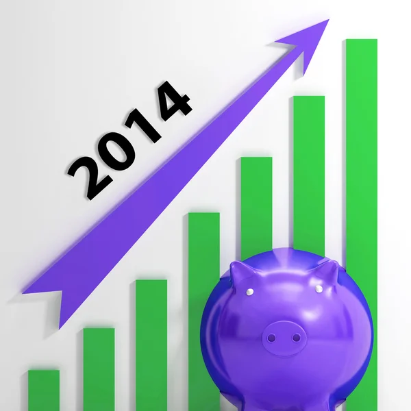 Graph 2014 Means Growing Sales And Earnings — Stock Photo, Image