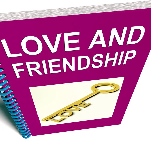 Love and Friendship Book Represents Keys and Advice for Friends — Stock Photo, Image