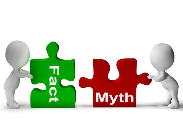 Fact Myth Puzzle Shows Facts Or Mythology — Stock Photo, Image