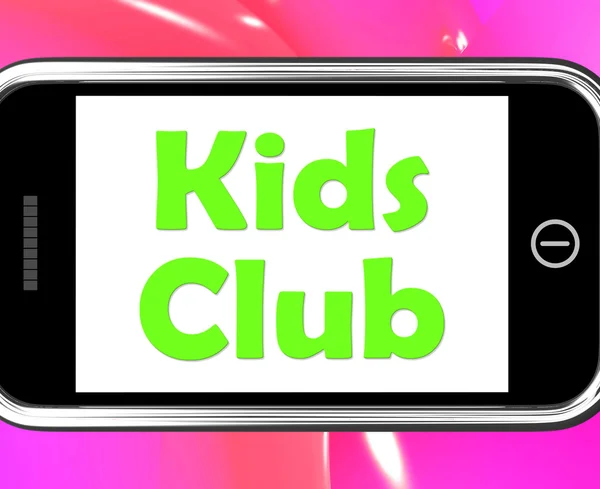 Kids  Club On Phone Means Children's Activities — Stock Photo, Image