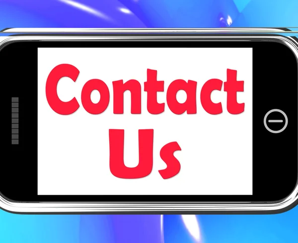 Contact Us On Phone Shows Communicate Online — Stock Photo, Image