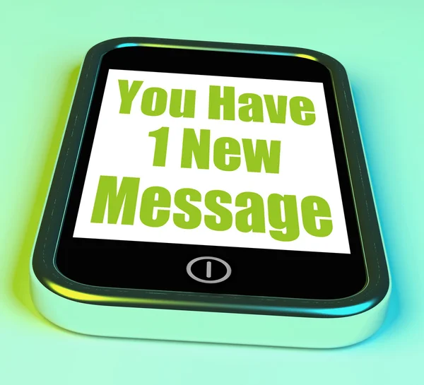 Telefon anlamına gelir yeni postalara 1 yeni mesajınız var — Stok fotoğraf