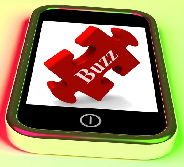 Buzz Smartphone Means Creating Publicity And Awareness — Stock Photo, Image