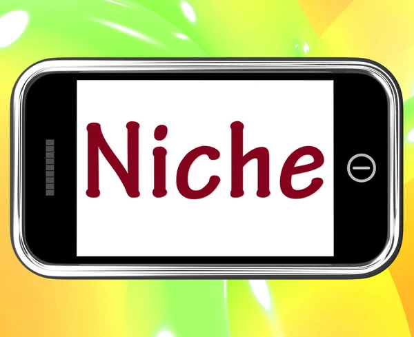 Smartphone nicho muestra apertura web o especialidad —  Fotos de Stock