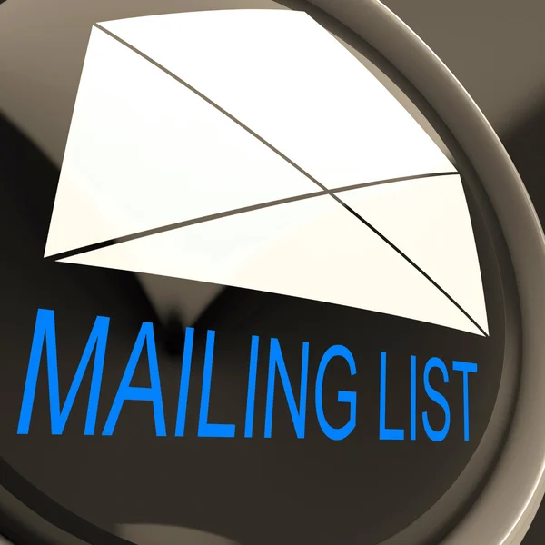 Mailing lijst envelop betekent contacten of e-mail database — Stockfoto