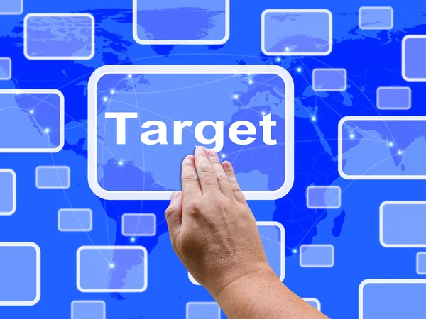Target Touch Screen Shows Aims Objectives Or Aspirations — Stock Photo, Image