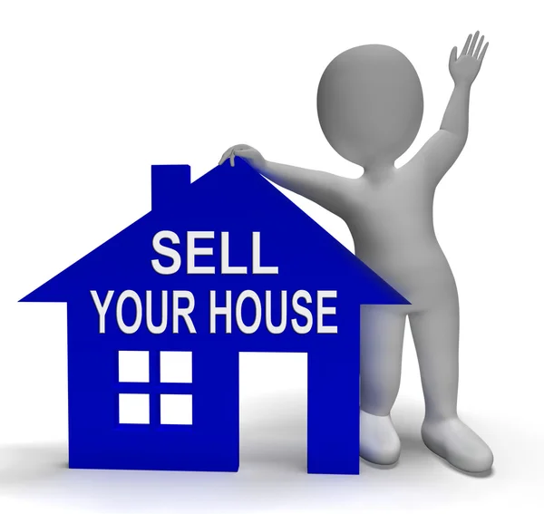 Sell Your House Home Shows Putting Property On The Market — Stock Photo, Image