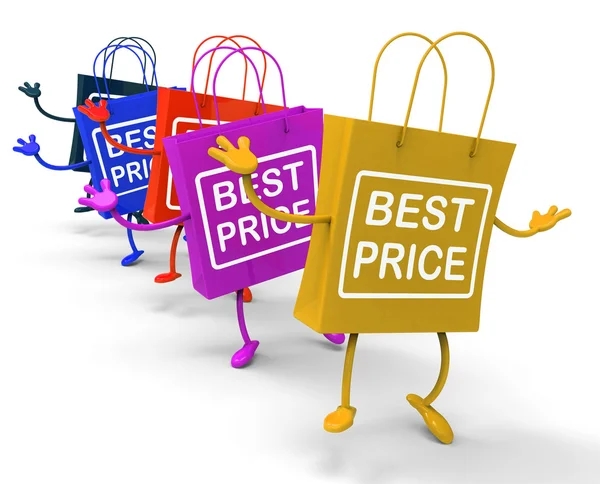Taschen zum besten Preis zeigen Angebote für Waren und Produkte — Stockfoto