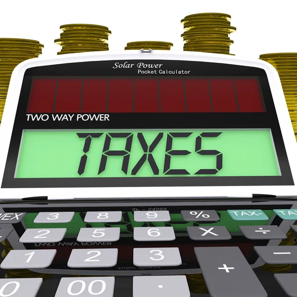 Taxes Calculator Means Taxation Of Income And Earnings — Stock Photo, Image