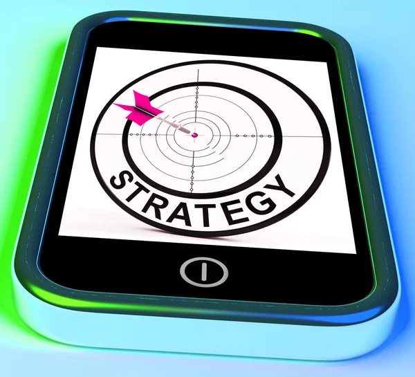 Estrategia Smartphone significa métodos tácticas y plan de juego — Foto de Stock