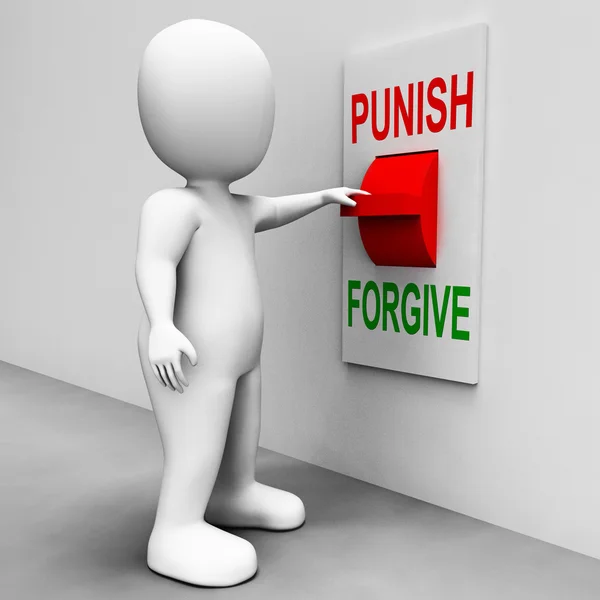 Bestrafen vergeben Schalter zeigt Bestrafung oder Vergebung — Stockfoto
