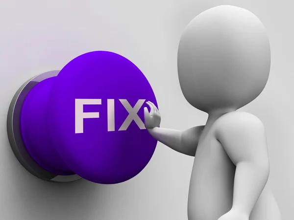 Fix Button Shows Repairing Faults And Maintenance — Stock Photo, Image