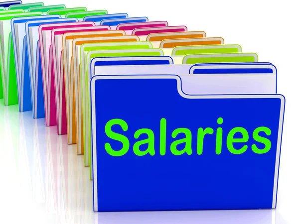 Salaries Folders Show Paying Employees And Remuneration — Stock Photo, Image