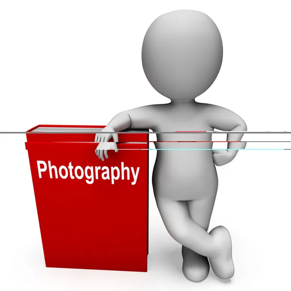 Photography Book And Character Shows Take Pictures Or Photograph — Stock Photo, Image