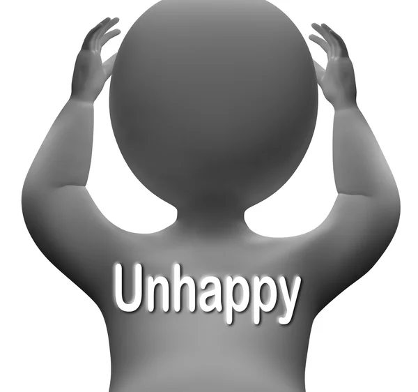 Boldogtalan karakter azt mutatja, szomorú, depressziós vagy ideges — Stock Fotó