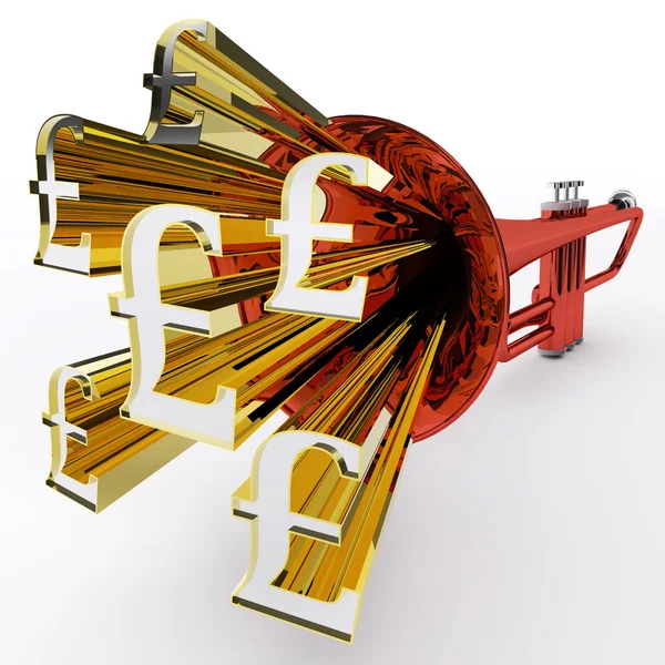 Signo de libra muestra riqueza británica y dinero —  Fotos de Stock