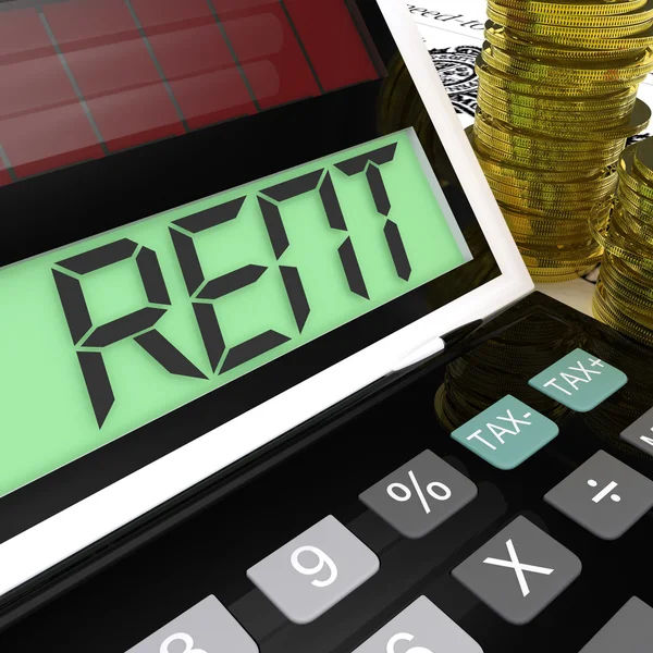 Huur rekenmachine middelen betalen van huur of lease-kosten — Stockfoto