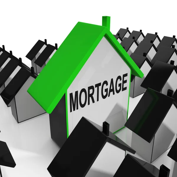 Mortgage House Means Debt And Repayments On Property — Stock Photo, Image