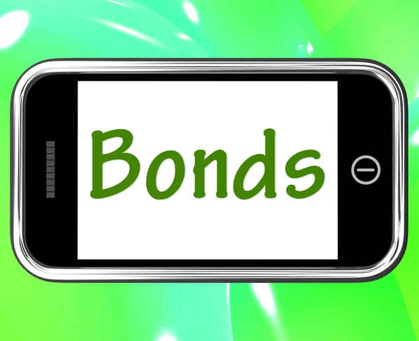 Bonds Smartphone Means Online Business Connections And Networkin — Stock Photo, Image