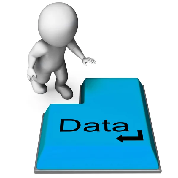 A chave de dados significa a informação e os arquivos do computador — Fotografia de Stock