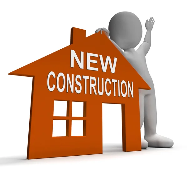 New Construction House Shows Newly Built Property — Stock Photo, Image