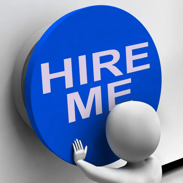 Hire Me Button Means Job Applicant Or Freelancer — Stock Photo, Image