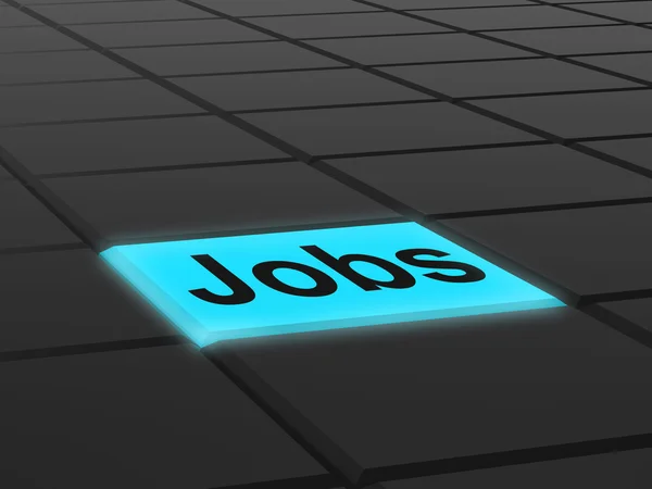 Jobs Button Shows Hiring Recruitment Online Hire Job — Stock Photo, Image