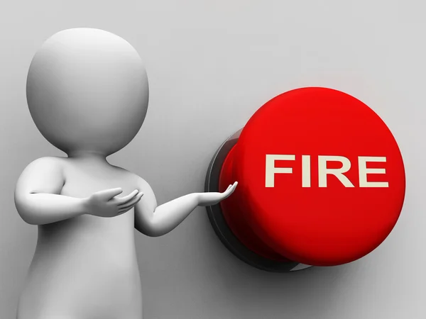 Fire Button Shows Emergency 111 And Evacuate — Stock Photo, Image