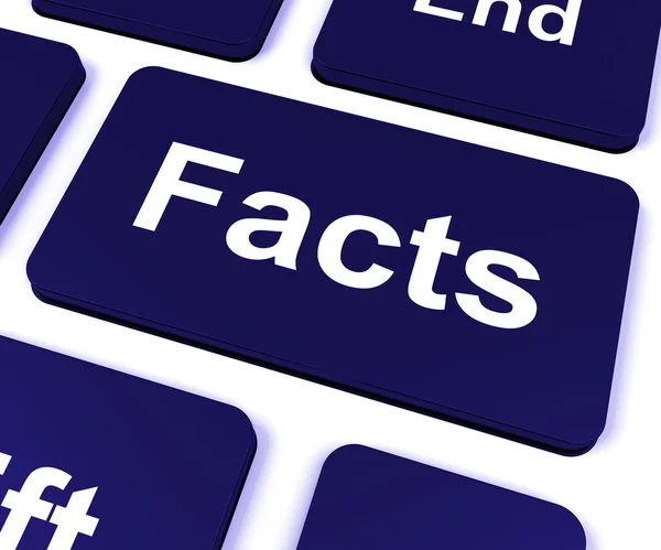 Facts Key Shows True Information And Data — Stock Photo, Image