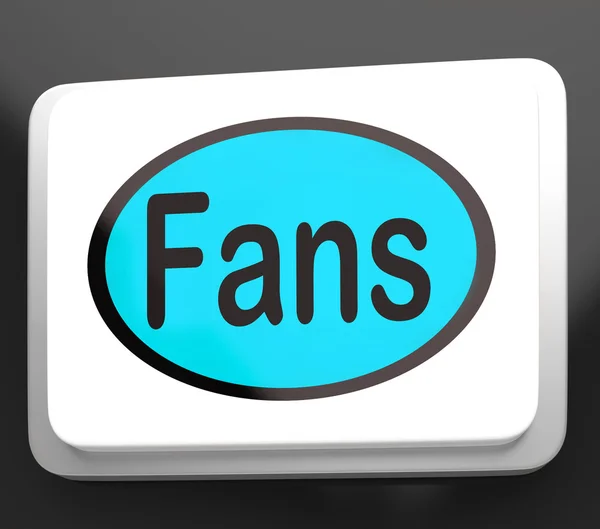 Fani przycisk pokazuje zwolennik lub Internet Fan — Zdjęcie stockowe