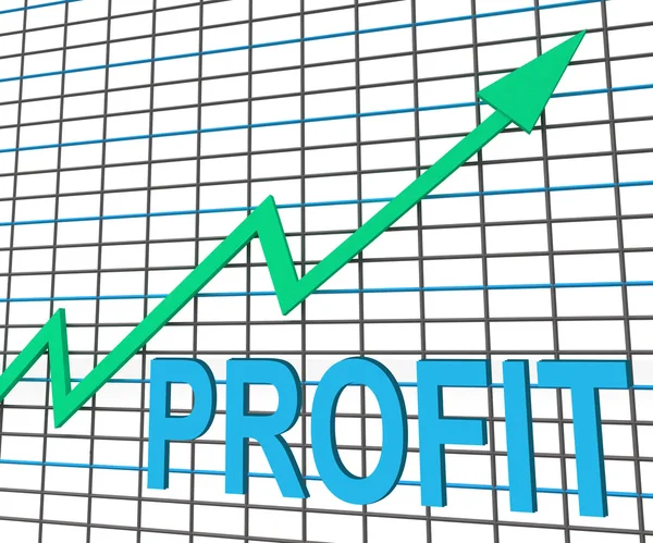 Profit Chart Graph Shows Increase Cash Wealth Revenue — Stock Photo, Image