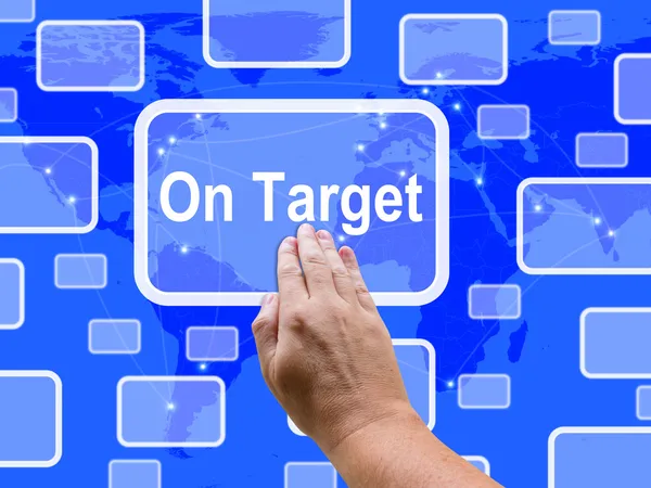 On Target Touch Screen Shows Aims Or Objectives — Stock Photo, Image