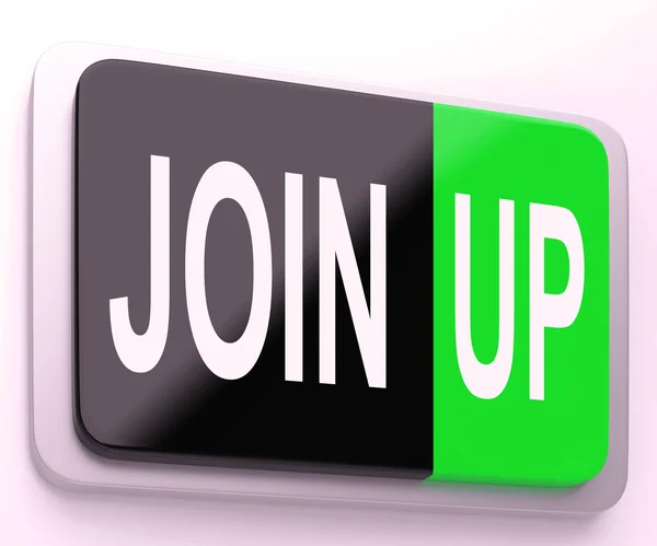 Join Up  Button Shows Joining Membership Register — Stock Photo, Image