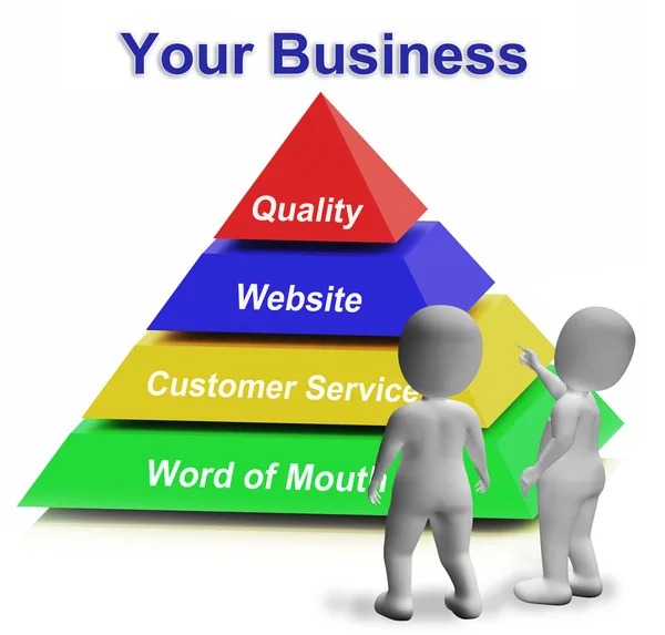 ビジネスのピラミッドは起業家の会社のマーケティングを意味します — ストック写真