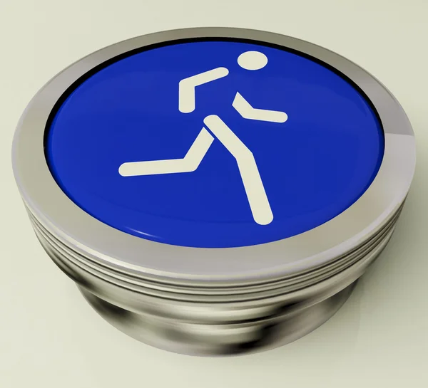 Runner Button Means Race Or Getting Fit — Stock Photo, Image