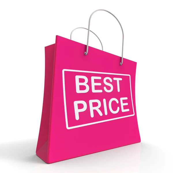 Alışveriş torbaları üzerinde en iyi fiyat pazarlık satış gösterir ve kaydedin — Stok fotoğraf