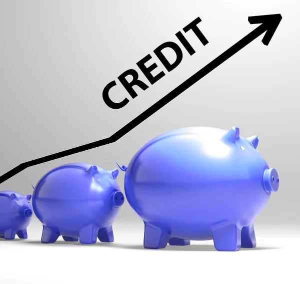 Credit Arrow Means Lending Debt And Repayments — Stock Photo, Image