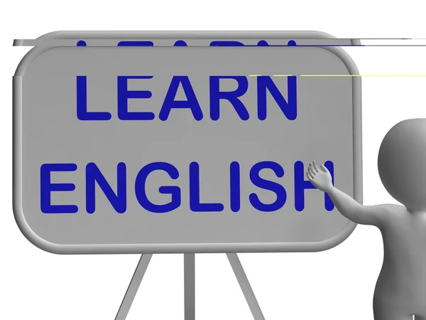 Дізнатися Англійська дошку означає, що вивчення мови і esol — стокове фото