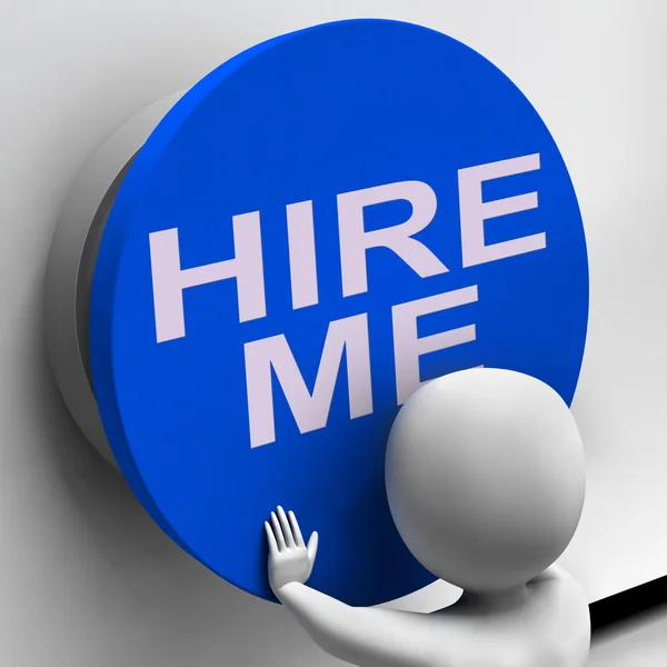 Contratar botón significa solicitante de empleo o freelancer —  Fotos de Stock