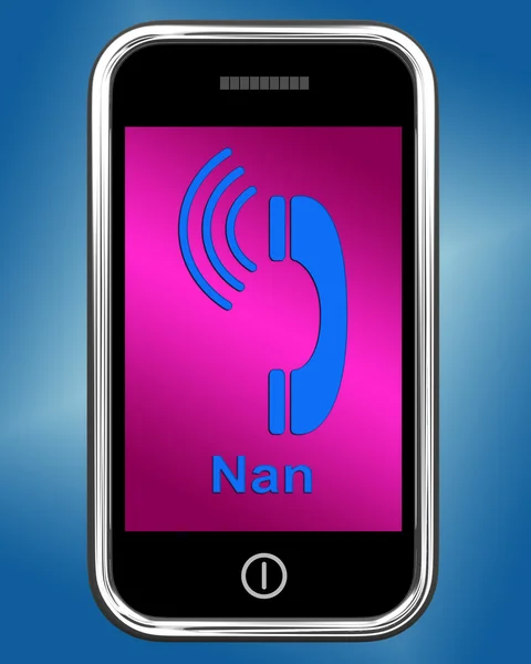 Bel nan op telefoon betekent met grootmoeder praten — Stockfoto