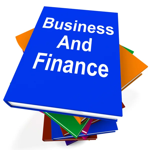 Business And Finance Book Stack muestra las finanzas de las empresas — Foto de Stock