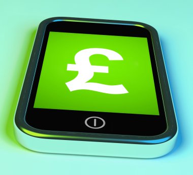 Pound Sign On Phone Shows British Money Gbp clipart