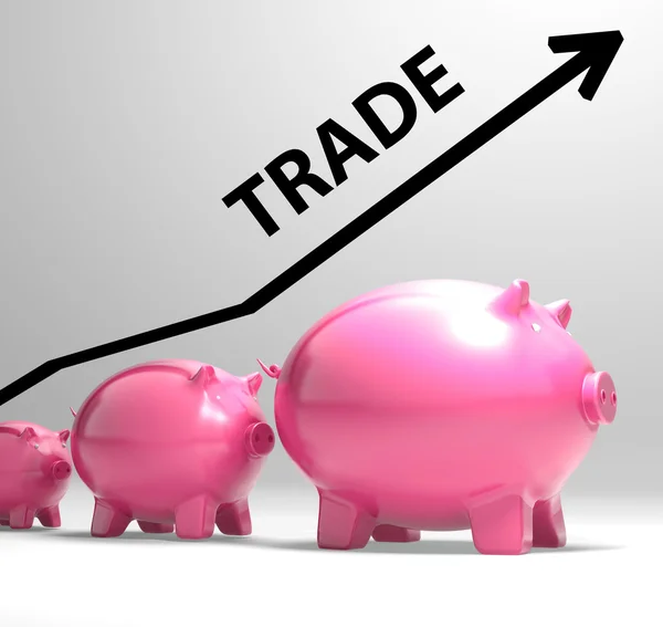 Handel grafiek toont verhoging kopen en verkopen — Stockfoto