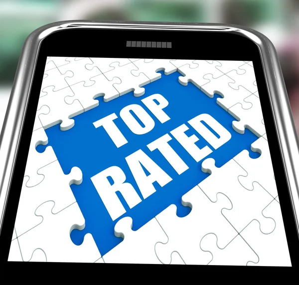 Top bewertetes Smartphone bedeutet Web-Nummer 1 oder am beliebtesten — Stockfoto