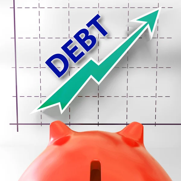 Gráfico de deuda significa dinero debido y pasivos —  Fotos de Stock