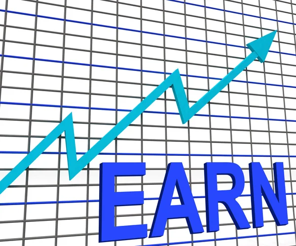 Earn Graph Chart Shows Increase Earnings Growing — Stock Photo, Image